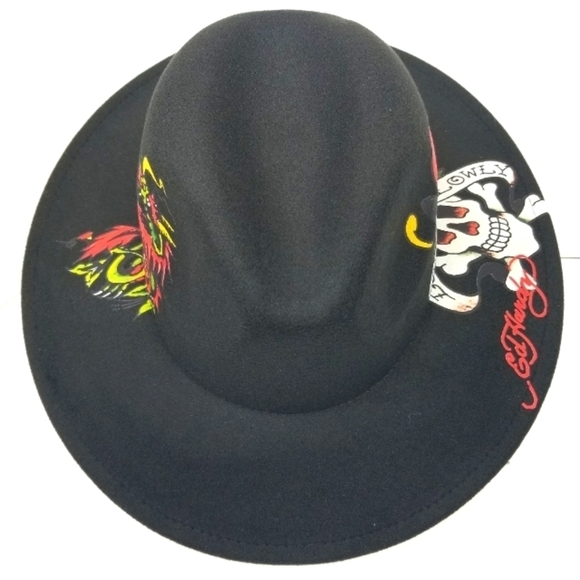ED HARDY by Christian Audigier Unisex Fedora Hat - Rare - Picture 6 of 11